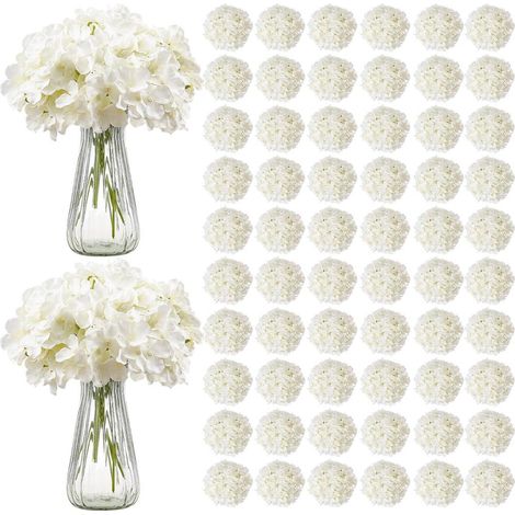 Pour Mariage et Fêtes Lot 205 Hortensias Artificiels Blancs Décoration Centre de Table Tiges 250 mm Effet Réaliste Soie (1/5)
