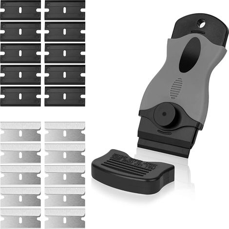 Spatule De Degommage - ABS TPR - Pour Retirer Colles Adhesifs Sur Surfaces Lisses - 1 Piece + 20 Lames (1/5)