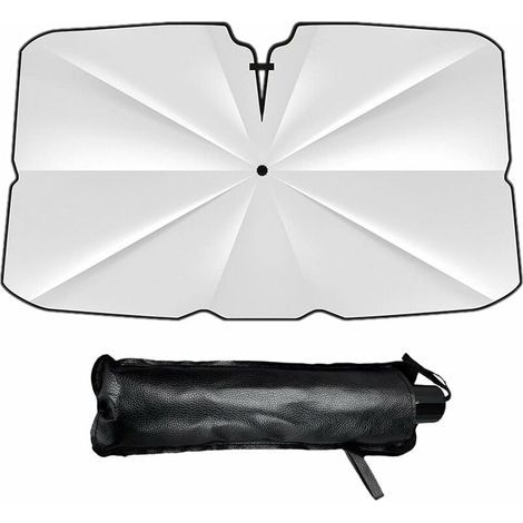 Memkey – Parapluie pare-soleil pliable pour pare-brise de voiture – Matériau peptidique – 360° réglable – Compatible avec la plupart des vitres (1/5)