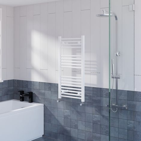 Straight Heated Towel Rail Bathroom Radiator White 900x450mm (1/5)