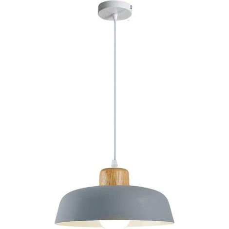 Lampe à suspension design en métal et bois massif, réglable, facile à installer, convient pour la cuisine, la salle à manger, le salon et le Bureau (1/4)