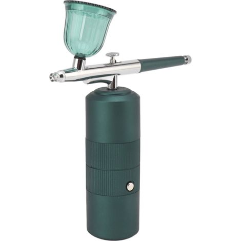 Mini-Gesichtsluftkompressor, tragbare Airbrush, Wasser- und Sauerstoffsprüher, Nano-Nebelsprüher, smaragdgrünes Gesichtssprühgerät (1/5)