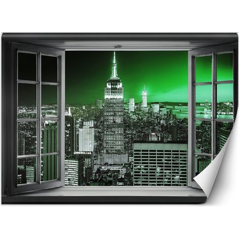 Fototapete Fensterblick Stadt Gebäude Abstrakt 350x245 cm (1/5)