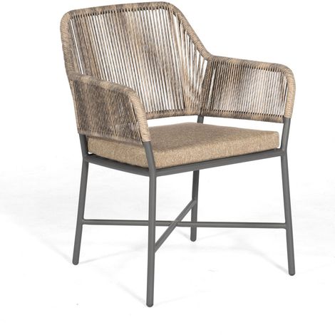 Sonnenpartner Toulouse Diningsessel Gartensessel Aluminium mit Polyrope dark-wood (1/5)