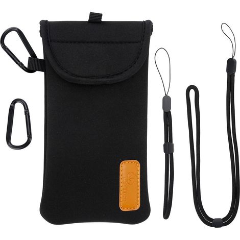 DOB SECHS Handyhülle Neopren Tasche Universal Pouch 6,5 Zoll Schwarz (1/5)