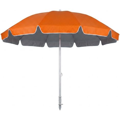 Ombrellone cm 240 antivento da spiaggia Grande con snodo e trivella di fissaggio per piscina giardino terrazzo balcone RESISTENTE CON 16 STECCHE - colorigenerali: arancio