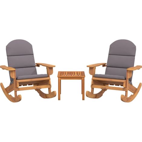 Conjunto de muebles de jardín muebles de exterior conjunto de muebles Adirondack 3 piezas madera maciza de acacia 020014214 (1/4)