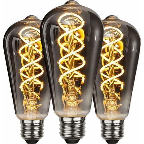 Ampoule LED E27 Vintage, Économie d'énergie, de Style Industriel, Ampoule E27 Lampe Décorative Rétro Antique, 4W pour Chambre Restaurant Café Bar Bistro, Filament Jaune, 3 Pièces (1/4)