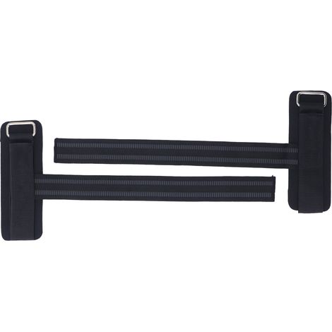 2pcs Sangles de Musculation Homme Femme, Bandes d'Haltérophilie pour Soulevé de Terre, Sangles d'Entraînement Noires (1/5)