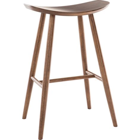 Taburete de bar moderno nogal 72cm DEMORY (1/4)