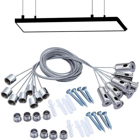 8 Pieces Hanging Rope Cable, Ceiling Hanging Kit, Adjustable Hanging Wire Kit, for LED Panel Ceiling Light (1.5 mm x 1 m) (1/5)