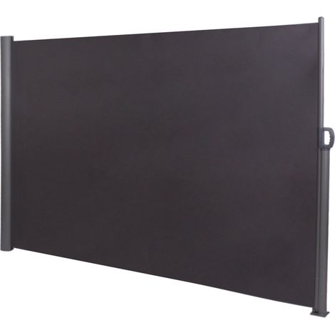 Panel de privacidad para jardín o terraza mampara exterior 300x180 cm en aluminio y tela antracita 100002978 (1/5)