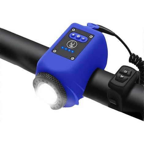 Fahrradhupe mit Flutlicht und Laderücklicht, blau