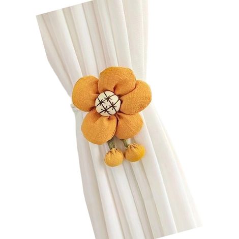 Sujetadores de cortinas vintage, barras de cortina con estampado floral (paquete de dos) (1/5)