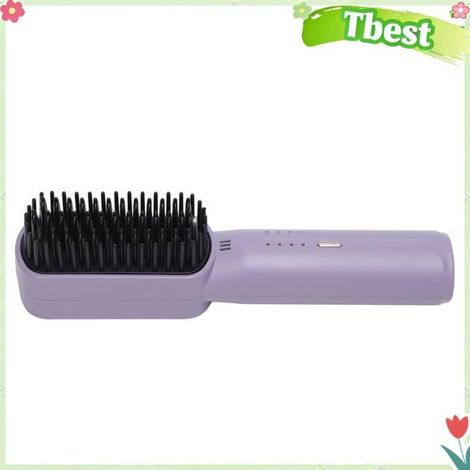 Tbest brosse à lisser sans fil Brosse à lisser les cheveux, brosse à lisser Portable et Rechargeable, parfum peigne Violette (1/5)