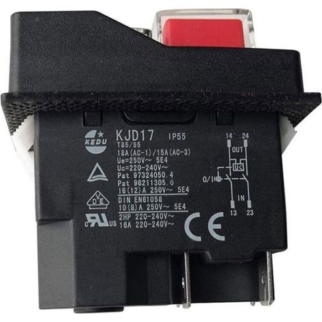 Interrupteur électromagnétique - Nosheir - KJD17 - 220V - 4 broches - Protection contre les coupures (1/4)