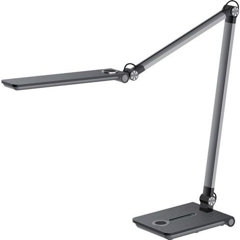 Lámpara de escritorio Wave gris metálico H.max.760mm base con LED HANSA (1/2)