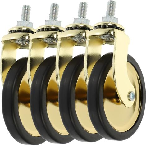 roulettes pivotantes en PVC doré pour meubles et chariots