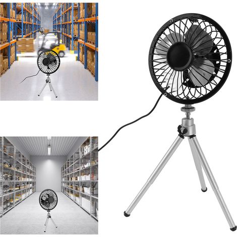 Kit de ventilateur solaire portable 6 W de 15 cm avec support télescopique, alimentation solaire et câble USB à double entrée, idéal pour la maison, le bureau, le camping et la pêche en plein air. (1/5)