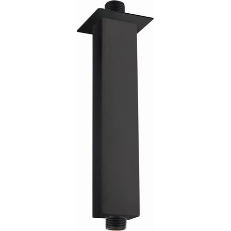 RAK Black 250mm Rectangular Brass Ceiling Arm - RAKSHW0002B (1/2)