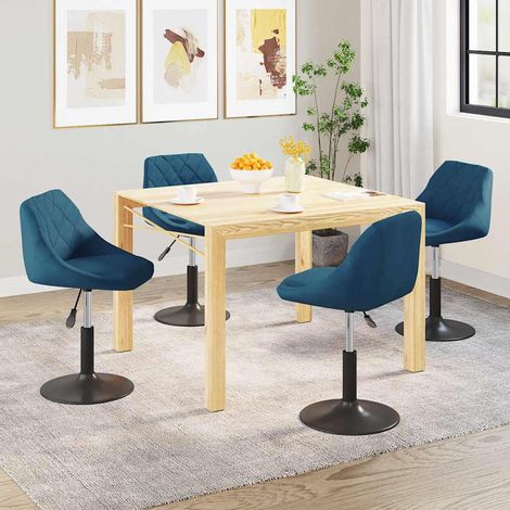 vidaXL Sillas de comedor giratorias 4 unidades terciopelo azul (1/5)