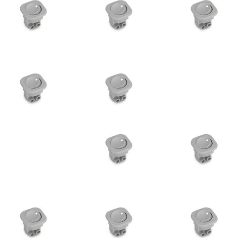 Emuca Interruptor para empotrar D21x21, Plástico gris, Plástico, 10 un
