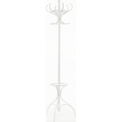 COSTWAY Appendiabiti da Terra,Attaccapanni in Legno con 12 Ganci,182 cm,Capacità10 kg,Bianco