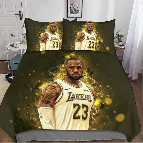 Bettbezug mit LeBron James Basketball-Motiv, bedruckte Bettwäsche, Bettbezug mit Reißverschluss für Kinder, Jugendliche und Erwachsene, 135 x 200 cm (1/5)