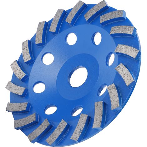 Meule diamantée, boisseau, 18 dents, bleue, 150 mm, pour le meulage du béton, de la pierre et du ciment (1/5)