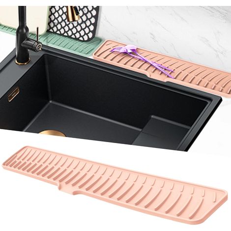 1 Tapis Égouttoir, Silicone, 60x10 Cm, Antidérapant, Drainage Rapide, Cuisine Salle De Bain