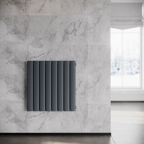 SONNI Flachheizkörper Heizkörper Horizontal Doppellagig Anthrazit 630x616mm (1/5)