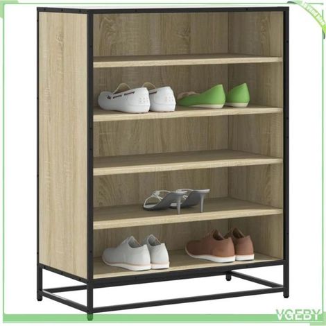 Armoire à chaussures - 3300871 - chêne sonoma - bois d'ingénierie et métal - 5 compartiments (1/5)