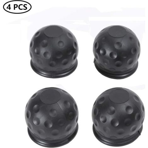 4 X 50 mm Cache Boule Attelage, Barre De Remorquage Boule Attelage Caoutchouc Noir, Capuchon De Protection De Boule D'attache Remorque, Protège Boule D'attelage Capuchon Protection(Caoutchouc)