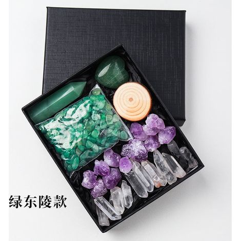 Cristal Brut - Prisme Hexagonal En Cristal Naturel - Décoration Intérieure Et Ornement Minéral - Lot Complet Avec Pierre En Forme De Cœur Et Gravier Cristallin - 1 Pièce (1/4)
