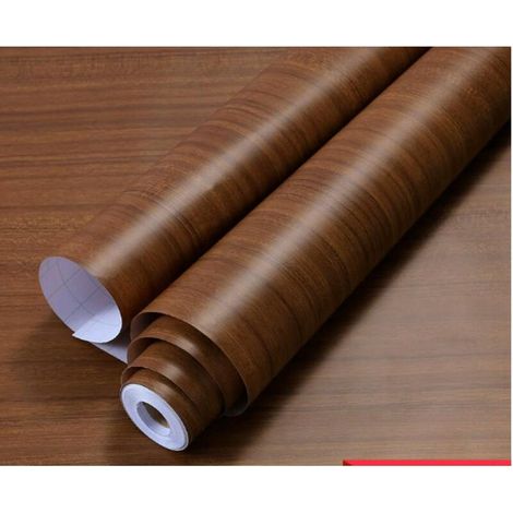 Papier peint autocollant marron à grain de bois avec une finition noyer, parfait pour décorer les tables et les plans de travail, 40500 cm. (1/5)