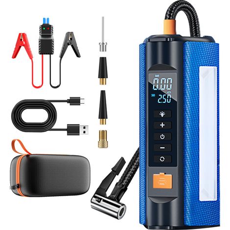 Avviatore di emergenza per auto, pompa gonfiabile all-in-one, autostoppista, avviatore di accensione a batteria portatile multifunzione