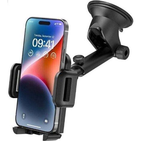 VentouseSupport Telephone Voiture Ventouse,Support Téléphone Voiture pour Tableau de Bord Pare-Brise,Réglable Support et Un Bouton de libération ,Support Voiture Auto pour Smartphones et GPS 4.7-7.0 (1/4)
