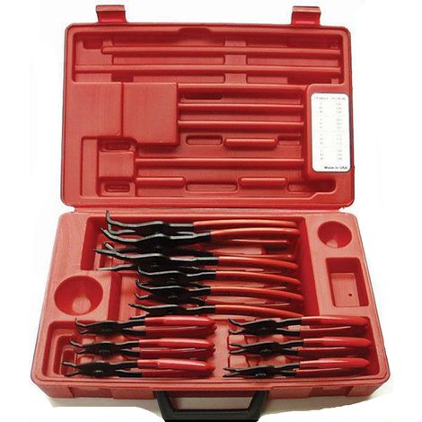 Set pinza anelli elastici 12pz punte combinate interne/esterne 2.3- 1.0 mm 07209 (1/5)