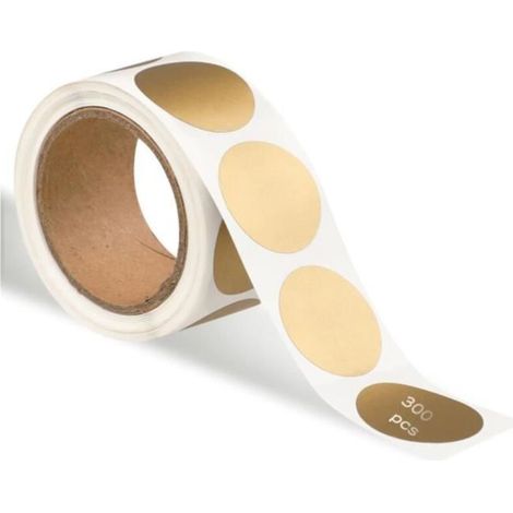 Lot de 300 autocollants à gratter ronds dorés de 2,5 cm - Pour carte à gratter - Pour carte à gratter - Pour mariage, surprise