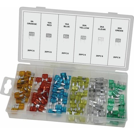 Sortiment von 120 steckbaren Minisicherungen SODELEC - 14100