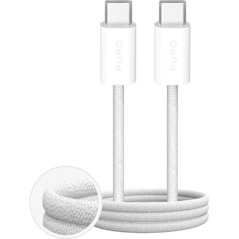 Câble USB-C tressé Fabrik 4 60 W 2 m - Blanc