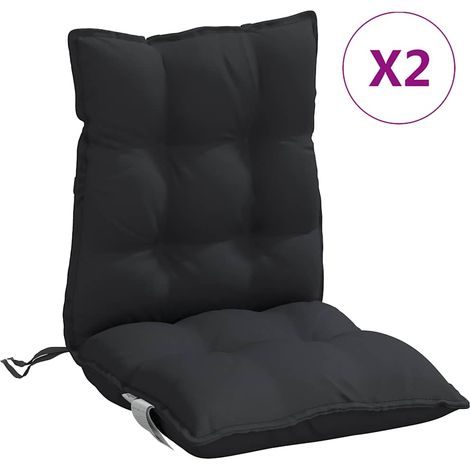 Maison Exclusive - Cuscini per Sedia Schienale Basso 2 pz Neri in Tessuto Oxford (1/5)