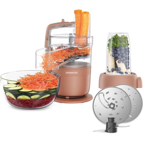 Kenwood MultiPro Compact – Robot da Cucina Multifuzione con Express Serve, Lama in Acciaio Inox, Dischi Affetta e Grattugia, Personal Blender 600 ml, Funzione Pulse, Rosso Argilla (FDP23.380RD) (1/5)