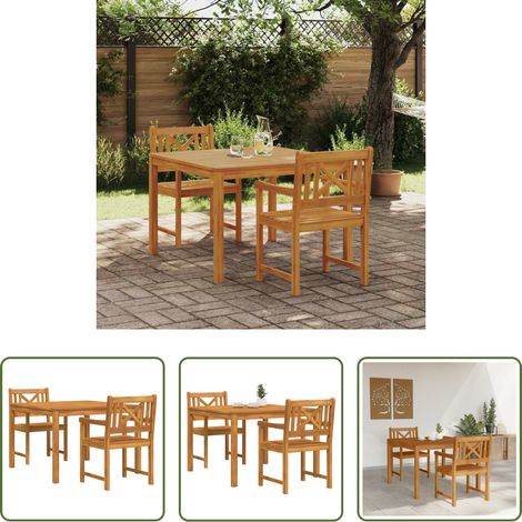 Salle à manger - Ensemble de salle à manger pour jardin 3 pcs Marron (1/5)