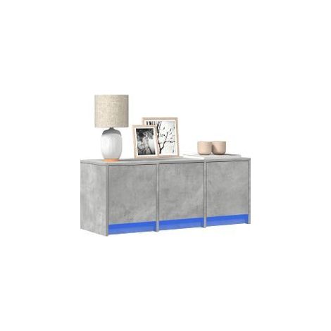 Meuble TV avec LED gris béton 97x34x40 bois d'ingénierie (1/5)