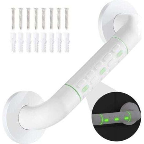 Bathroom grab bars with anti-slip surface, shower grab bars with illuminated ring - flange with cover, 50 cm