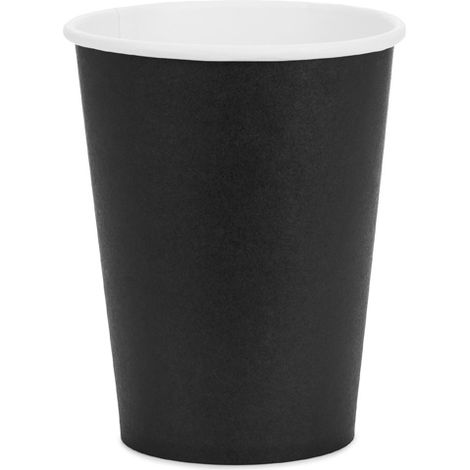 Vasos de papel negros de 250 ml, 6 unidades (1/4)