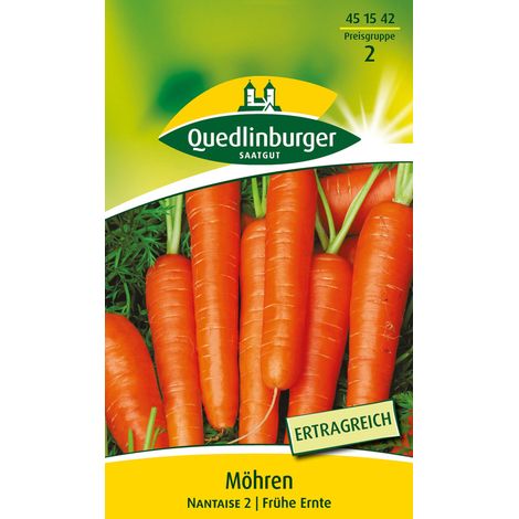 Quedlinburger Saatgut – Carotte Nantaise 2 – Graines de légumes, carotte de conservation, pour env. 10 mètres linéaires (1/2)
