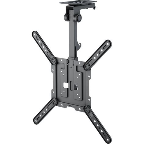 Deckenhalterung de für tv basic (m), schwarz, TV-Ständer de 23 bis 55 Zoll (58 - 140 cm), max. 20 kg, seitlich schwenkbar, Winkel de Decke verstellbar, mit Neige- und Feststellfunktion de.
