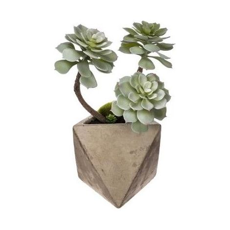 Plante artificielle - Pot en ciment - H 30 cm - Livraison gratuite (1/2)